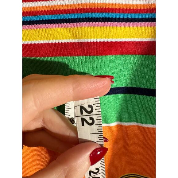 Vintage Ralph Lauren Poncho Womens Medium Yellow Striped Festival Western Aztec - Picture 6 of 6